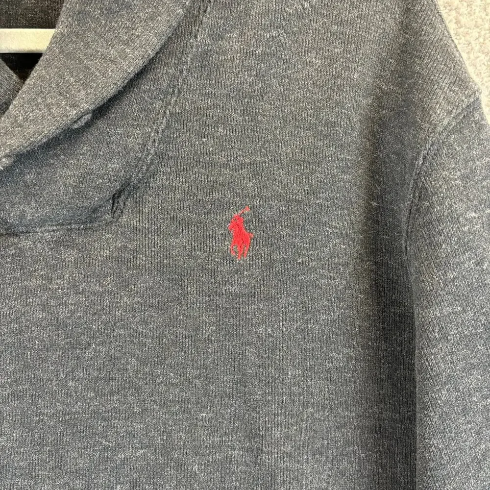 Polo Ralph Lauren Shawl Collar Sweater Mens L Grandpa Preppy Dark Acadamia Pony